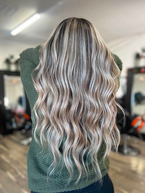 Ash blonde balayage