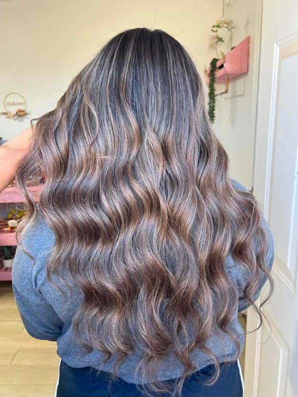 Dimensional mauve brunette color